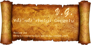 Vásárhelyi Gergely névjegykártya